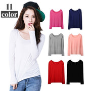 長袖Tシャツ ロングTシャツ レディース 女性 トップス インナー Uネック プルオーバー 長袖 スリム フィット 無地 単色 カットソー シンプル ソリッドカラー カジュアル 普段使い 着回し力 婦人用