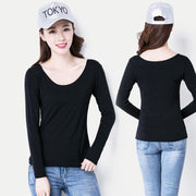 長袖Tシャツ ロングTシャツ レディース 女性 トップス インナー Uネック プルオーバー 長袖 スリム フィット 無地 単色 カットソー シンプル ソリッドカラー カジュアル 普段使い 着回し力 婦人用