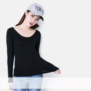 長袖Tシャツ ロングTシャツ レディース 女性 トップス インナー Uネック プルオーバー 長袖 スリム フィット 無地 単色 カットソー シンプル ソリッドカラー カジュアル 普段使い 着回し力 婦人用