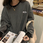 チュニック カットソー レディース 女性用 トップス 長袖 クルーネック ボーダー ゆったり オーバーサイズ カジュアル シンプル おしゃれ 可愛い 袖リブ 大きいサイズ