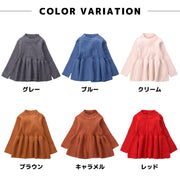 チュニック ニット キッズ 子供服 ベビー ジュニア 長袖 ハイネック リブ フレア シンプル 無地 かわいい おしゃれ 上品