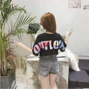 Tシャツ カットソー レディース トップス 半袖 ラウンドネック ロゴ プリント バックプリント ゆったり カジュアル おしゃれ かわいい シンプル 女性 婦人服
