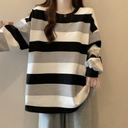 チュニック 長袖 ロングTシャツ カットソー オーバーサイズ ビッグシルエット レディース 女性 トップス 大きいサイズ ゆったり ボーダー柄 縞々 お洒落 カジュアル 婦人服