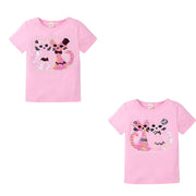 半袖Tシャツ スパンコール 色が変わる キッズ 子供服 女の子 ラウンドネック キラキラ かわいい キュート おしゃれ 通園 通学 デイリー お出かけ トップス