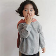 パーカー キッズ 子供 男の子 女の子 トップス プルオーバー 長袖 バイカラー 裏起毛 フード 耳付き うさぎ くま 可愛い