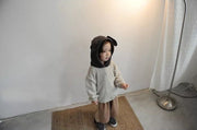 パーカー キッズ 子供 男の子 女の子 トップス プルオーバー 長袖 バイカラー 裏起毛 フード 耳付き うさぎ くま 可愛い