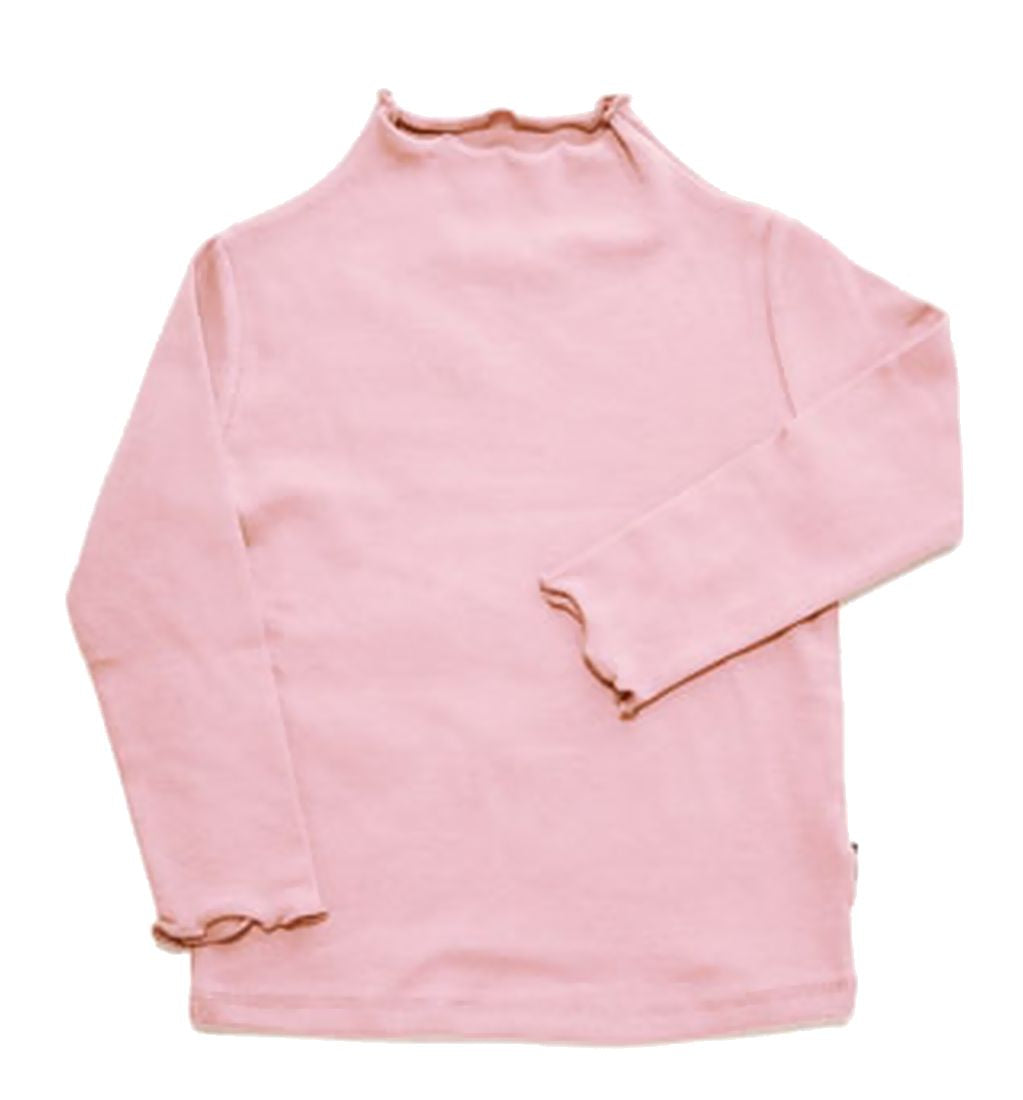 カットソー Tシャツ 長袖 ハイネック シンプル 無地 子供服 キッズ トップス メロウ加工 かわいい 可愛い 単色 ソリッドカラー 着まわし ヘビロテ 女の子 女児 子供用 子ども服 こども服 90cm 100cm 110cm 120cm 130cm