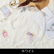 ブラウス シースルー 刺繍レース ハイネック プルオーバー シアー 花柄レース レディース トップス 重ね着 レイヤード エレガント 女性用 婦人服 ホワイト ブラック ベージュ ブラウン