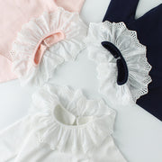 長袖カットソー 子供服 こども服 Ｔシャツ フリル襟 無地 フリル 長袖 トップス キッズ ラウンドネック プルオーバー 女の子 女児