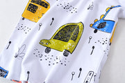Tシャツ カットソー 半袖 キッズ ベビー 子ども服 男の子 女の子 トップス ラウンドネック 夏 カジュアル 車 通園 通学 普段着 プリント 個性的
