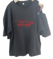 半袖カットソー レディースカットソー トップス Tシャツ レディース 女性 ラウンドネック 半袖 肩出し ショルダーカット 刺繍 英字 アルファベット リボン リボンストラップ チェック柄 サイドスリット シンプル カジュアル オシャレ 夏