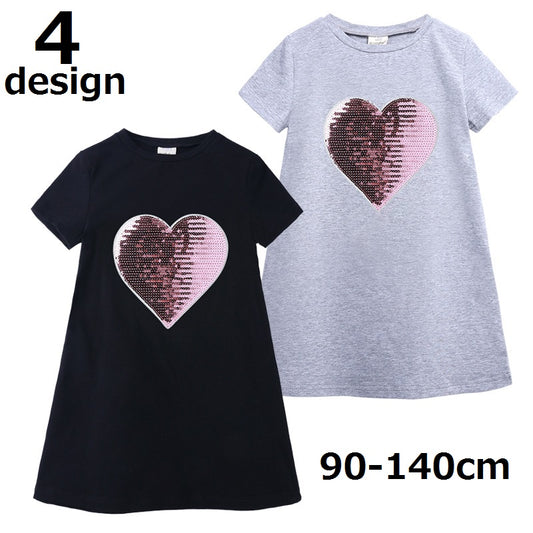 Tシャツワンピース ミニワンピース 女の子 ベビー キッズ ラウンドネック 商品画像