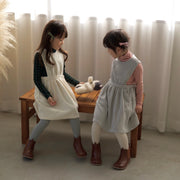 ワンピース ニット エプロン ドレス 子供服 韓国子供服 海外子供服 おしゃれ シンプル かわいい 上品 黒 グレー ブルー アイボリー ブラック jam