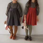 チェックブラウス おしゃれ 無地 シンプル 上品 女の子 韓国子供服 子供服 海外子供服 かわいい 通年