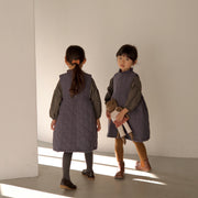 キルティングワンピース おしゃれ 無地 シンプル 上品 女の子 韓国子供服 子供服 海外子供服 かわいい