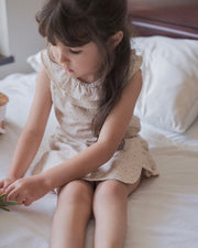 ノースリーブ トップス フリル コットン 子供服 海外子供服 韓国子供服 シンプル 花柄 お洒落 女の子 jam