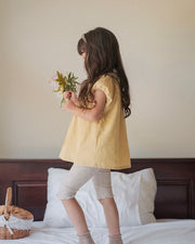 ブラウス トップス コーデュロイ パフスリーブ 襟付き 子供服 海外子供服 韓国子供服 シンプル 無地 お洒落 jam