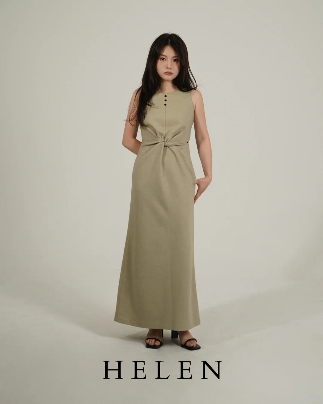 HELEN×POIMERI waist twist one piece ウエストツイストワンピース