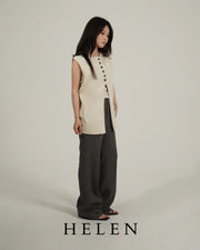 HELEN×POIMERI waist cut gilet ジレ ジャケット