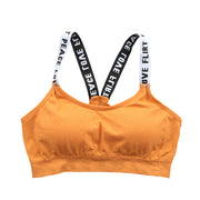 ブラジャー スポーツブラ ハーフトップブラ 単品 フルカップ パッド付き レディース インナー 下着 ジュニアブラ スポーティー ヨガ フィットネス ピラティス ランニング ノンワイヤー ナイトブラ タンクトップブラ シンプル 女性用 婦人用 白 黒 英語 英字 アルファベット
