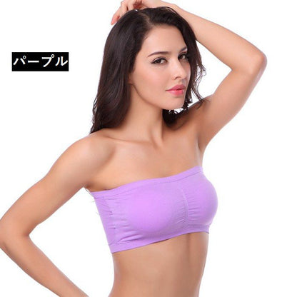 カップ付きカラフルチューブトップブラ チューブトップブラジャー チューブトップブラ ブラ ブラジャー 見せブラ 商品画像4