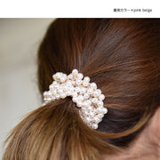 ヘアゴム レディース ヘアアクセサリー パールビーズ 小物 雑貨 ホワイト ブラック ゴールド
