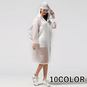 ロングレインコート リュック対応 ツバ付き サンバイザー付きレディース 女性用 レインウェア カッパ 雨がっぱ 雨合羽 雨具 防水 フード付き パーカー  無地 リップ柄 LIP くちびる キスマーク ゆったり ロング丈 前開き 羽織り 梅雨 自転車 バイク バックパック対応