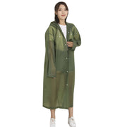 ロングレインコート フード付き カッパ 雨合羽 雨がっぱ レインウェア レインウエア 雨具 男女兼用 ユニセックス 半透明 セミクリア シンプル 無地 単色 ソリッドカラー レディース メンズ 女性用 男性用