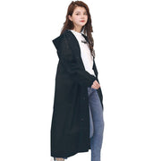 ロングレインコート フード付き カッパ 雨合羽 雨がっぱ レインウェア レインウエア 雨具 男女兼用 ユニセックス 半透明 セミクリア シンプル 無地 単色 ソリッドカラー レディース メンズ 女性用 男性用