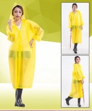 ロングレインコート フード付き カッパ 雨合羽 雨がっぱ レインウェア レインウエア 雨具 男女兼用 ユニセックス 半透明 セミクリア シンプル 無地 単色 ソリッドカラー レディース メンズ 女性用 男性用
