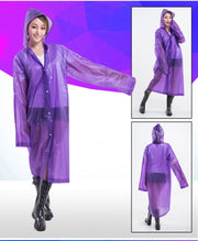 ロングレインコート フード付き カッパ 雨合羽 雨がっぱ レインウェア レインウエア 雨具 男女兼用 ユニセックス 半透明 セミクリア シンプル 無地 単色 ソリッドカラー レディース メンズ 女性用 男性用
