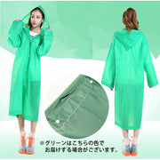 ロングレインコート フード付き カッパ 雨合羽 雨がっぱ レインウェア レインウエア 雨具 男女兼用 ユニセックス 半透明 セミクリア シンプル 無地 単色 ソリッドカラー レディース メンズ 女性用 男性用