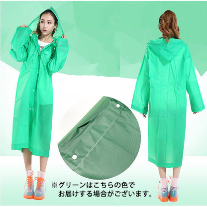 ロングレインコート フード付き カッパ 雨合羽 雨がっぱ レインウェア 商品画像5