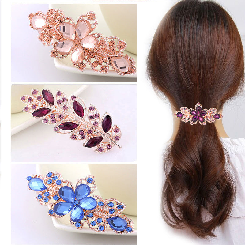 ヘアアクセサリー バレッタ 髪飾り 髪留め ヘアクリップ ラインストーン 商品画像3