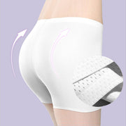 シームレスショーツ ボックスショーツ 3分丈 メッシュ 通気性 ボクサーパンツ パンツ パンティ 単品 レディース ボーイレングス アウターに響きにくい インナー 下着 ランジェリー シンプル 無地 単色 ソリッドカラー 女性用 婦人用 白 黒 肌色