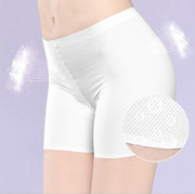 シームレスショーツ ボックスショーツ 3分丈 メッシュ 通気性 ボクサーパンツ パンツ パンティ 単品 レディース ボーイレングス アウターに響きにくい インナー 下着 ランジェリー シンプル 無地 単色 ソリッドカラー 女性用 婦人用 白 黒 肌色