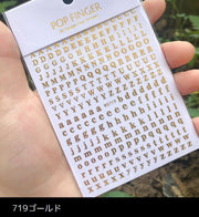 ネイルシール アルファベット ネイルステッカー イニシャル ABC abc 大文字 小文字 筆記体 デコシール セルフネイル ネイルアート レジン アクセサリー DIY