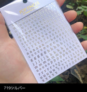 ネイルシール アルファベット ネイルステッカー イニシャル ABC abc 大文字 小文字 筆記体 デコシール セルフネイル ネイルアート レジン アクセサリー DIY