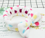 ヘアバンド タオル地 タオルキャップ 洗面用 レディース バス用品 洗顔 リボン 水玉 おしゃれ かわいい タオル地 お風呂グッズ 日用品雑貨
