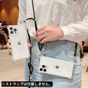 iPhoneケース カバー スマホケース 耐衝撃 背面保護 カメラ保護 薄型 スリム 縦横 タテヨコ ストラップホール付き 防塵 クリア 透明