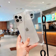 iPhoneケース カバー スマホケース 耐衝撃 背面保護 カメラ保護 薄型 スリム 縦横 タテヨコ ストラップホール付き 防塵 クリア 透明