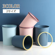 ごみ箱 ゴミ箱 ダストボックス 袋止め 円形 丸 ストライプ おしゃれ かわいい スタイリッシュ リビング ダイニング 袋 ズレない リング