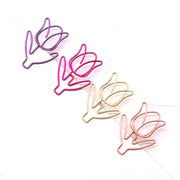 クリップ 同色10個セット ペーパークリップ ゼムクリップ チューリップ お花 フラワー メモクリップ 文房具 事務用品 おしゃれ かわいい 雑貨 金属 メタル ステーショナリー