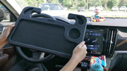 車用ハンドルテーブル 車載テーブル デスク テーブル 車内用テーブル 車中泊 食事 作業 PC 事務作業 車用グッズ アウトドア 遠征