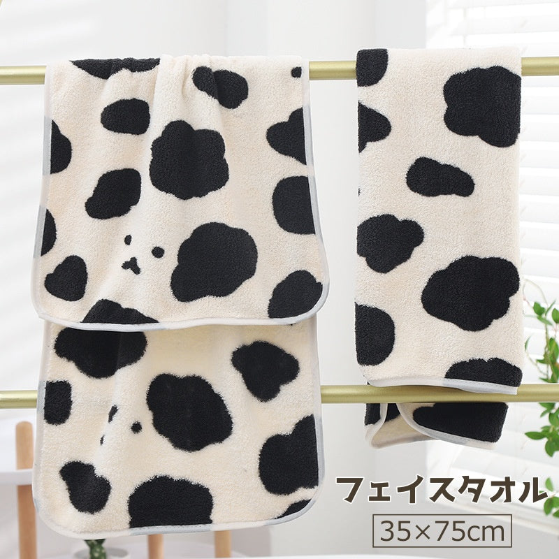 フェイスタオル フリース タオル 吸水 速乾 アニマル柄 ループ かわいい おしゃれ ふわふわ 柔らかい 35×75cm 洗顔 バス用品 日用品 可愛い