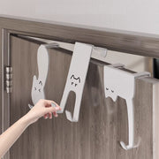 ドアフック ドアハンガー 単品 ネコモチーフ 物掛け ドア上 扉 キャビネットフック 吊り下げ収納 ハンガーフック 猫 CAT 可愛い おしゃれ