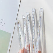 定規 三角柱 15cm 20cm 同サイズ3本セット 文具 事務用品 製図 透明 クリア 立体的 直線定規 直尺 ルーラー 測定スケール 学校 オフィス シンプル