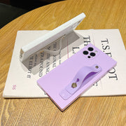スマホケース スマホカバー iPhoneケース iPhoneカバー ホールドベルト 落下防止ベルト iPhone用 SE 7 8 7plus 8plus XSMAX XR 11 11Pro 11ProMax 12 12Pro 12ProMax 12mini 13 13Pro 13ProMax シンプル 無地 スクエア 四角 ツルツル ユニセックス アイフォン 携帯ケース 保護ケース 背面保護 傷防止 おしゃれ かわいい アイホン メンズ スタンド ホワイト 白 ブラック 黒 ピンク