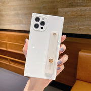 スマホケース スマホカバー iPhoneケース iPhoneカバー ホールドベルト 落下防止ベルト iPhone用 SE 7 8 7plus 8plus XSMAX XR 11 11Pro 11ProMax 12 12Pro 12ProMax 12mini 13 13Pro 13ProMax シンプル 無地 スクエア 四角 ツルツル ユニセックス アイフォン 携帯ケース 保護ケース 背面保護 傷防止 おしゃれ かわいい アイホン メンズ スタンド ホワイト 白 ブラック 黒 ピンク
