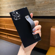 スマホケース スマホカバー iPhoneケース iPhoneカバー ホールドベルト 落下防止ベルト iPhone用 SE 7 8 7plus 8plus XSMAX XR 11 11Pro 11ProMax 12 12Pro 12ProMax 12mini 13 13Pro 13ProMax シンプル 無地 スクエア 四角 ツルツル ユニセックス アイフォン 携帯ケース 保護ケース 背面保護 傷防止 おしゃれ かわいい アイホン メンズ スタンド ホワイト 白 ブラック 黒 ピンク